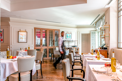 person walking in dining room